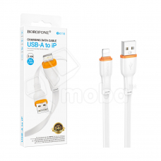 Кабель USB - Lightning Borofone BX118 (2.4A, плоский) Белый Кабель USB - Lightning Borofone BX118 (2.4A, плоский) Белый