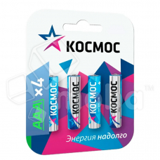 Батарейка AAA LR03 Космос Alkaline 1.5V (4 шт. в блистере) Батарейка AAA LR03 Космос Alkaline 1.5V (4 шт. в блистере)