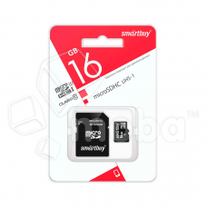 Карта памяти MicroSDHC 16GB Class 10 Smartbuy UHS-I + SD адаптер Карта памяти MicroSDHC 16GB Class 10 Smartbuy UHS-I + SD адаптер