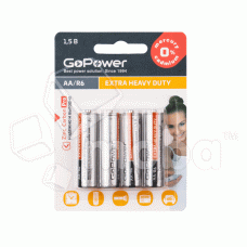 Батарейка AA R6 GoPower Heavy Duty 1.5V (4 шт. в блистере) Батарейка AA R6 GoPower Heavy Duty 1.5V (4 шт. в блистере)