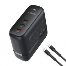 Сетевое зарядное устройство LDNIO Q367 - 65W GaN Super Fast Charger 3 USB-C port PD с кабелем Type-C - Type-C 1m (black)